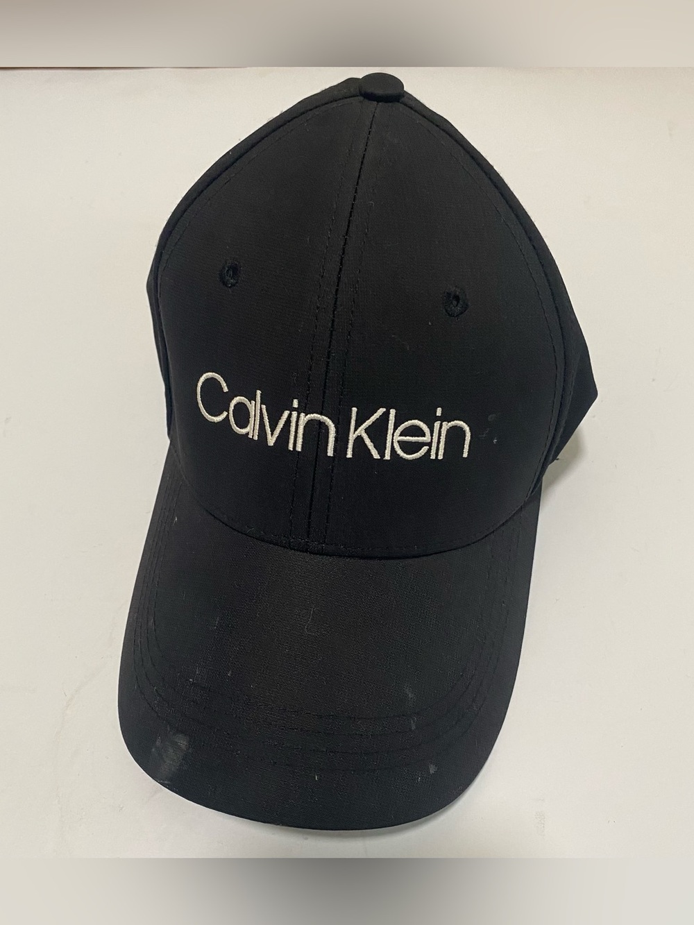 Calvin Klein Black Embroidered Logo Adjustable Cotton Baseball Cap Hat Mens Wome